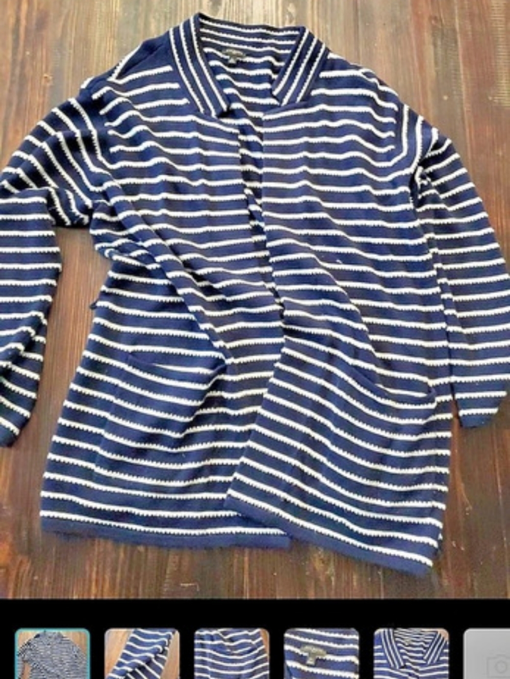 Striped Long Sleeve Top in Blue & White